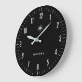 Horloge murale noire minimaliste (Angle)