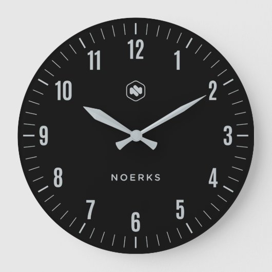 Horloge murale noire minimaliste (Recto)