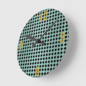 Horloge murale noire verte (Angle)