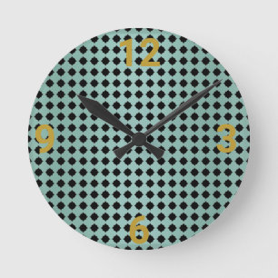 Horloge murale noire verte