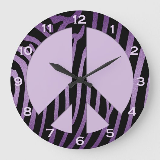 Horloge murale noire violette Zèbre (Recto)