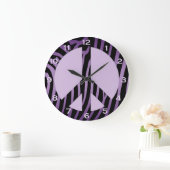 Horloge murale noire violette Zèbre (Maison)