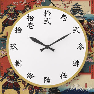 Horloge murale numérique anime kanji de style Slay