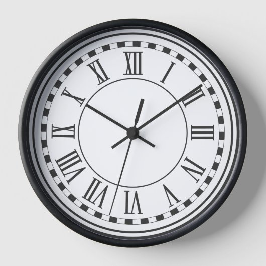 Horloge murale numérique classique ⏳ noir et blanc (Recto)