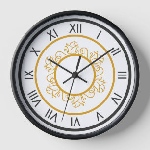 Horloge murale numérique romaine de luxe - Noir et