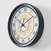 Horloge murale numérique romaine de luxe - Noir et (Angle)