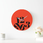 Horloge murale - Numéros d'Arrière - plan orange t (Maison)