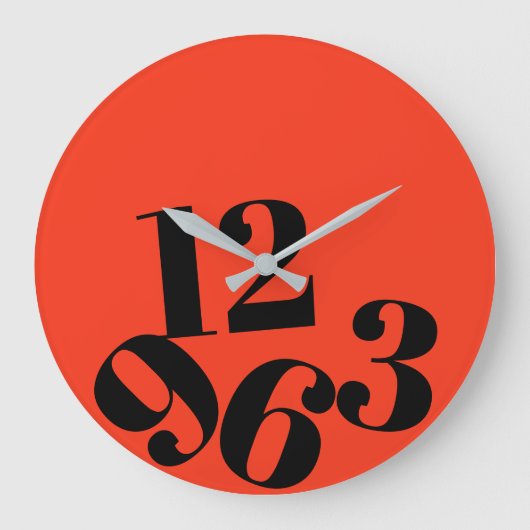 Horloge murale - Numéros d'Arrière - plan orange t (Recto)