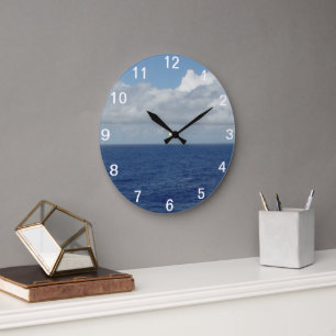 Horloge murale numérotée Océan Bleu et Nuages Do