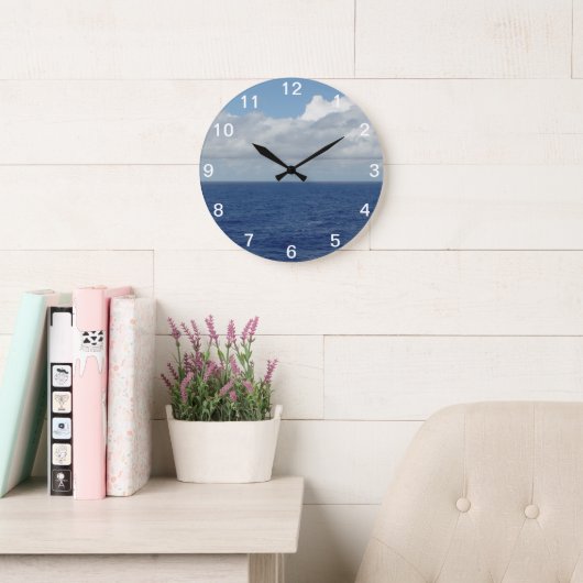 Horloge murale numérotée Océan Bleu et Nuages Do (Salle de lecture)