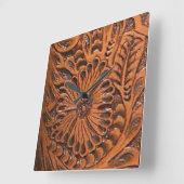 Horloge murale occidentale d'impression de cuir (Angle)