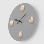Horloge murale OEufs de cuisine déco gris noir Cad (Angle)