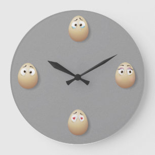 Horloge murale OEufs de cuisine déco gris noir Cad