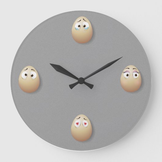 Horloge murale OEufs de cuisine déco gris noir Cad (Recto)