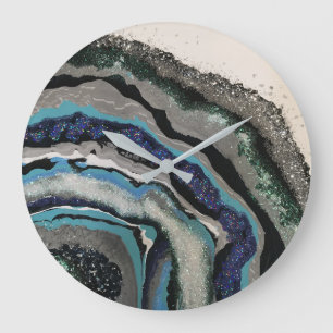 Horloge murale - Œuvre d'art en résine pailletée