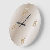 Horloge murale or et perle (Angle)