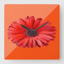 Horloge murale orange