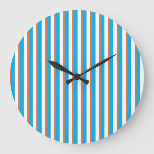 Horloge murale : Orange, Bleu Turquoise, Blancs (Recto)