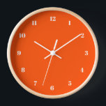 Horloge murale orange Couleurs et numéros personna<br><div class="desc">Belles couleurs personnalisables Horloges murales orange - Choisissez / ajoutez vos couleurs arrière - plans et numériques préférées ! Choisissez vos polices et taille de nombre uniques ! ou Ajoutez votre texte / nom / date / logo / image / plus ! Bonne chance - Soyez heureux :)</div>