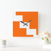Horloge murale orange de Chevron (Maison)