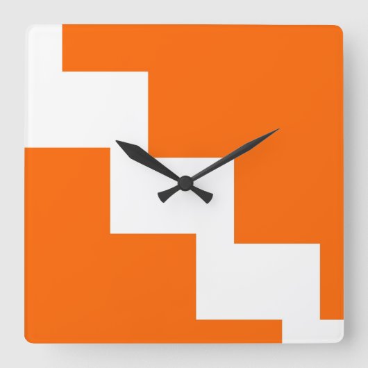 Horloge murale orange de Chevron (Recto)