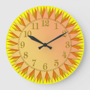 Horloge murale orange de lever de soleil d'or