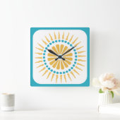 Horloge murale orange de rayon de soleil de (Maison)