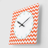 Horloge murale orange élégante de Chevron (Angle)