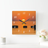 Horloge murale orange montante (Maison)
