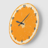 Horloge murale orange pour cuisine (Angle)