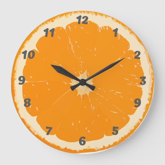 Horloge murale orange pour cuisine (Recto)