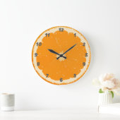 Horloge murale orange pour cuisine (Maison)