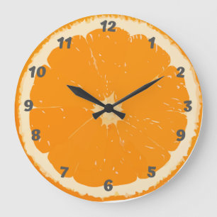 Horloge murale orange pour la cuisine