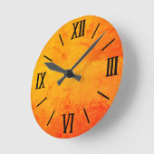 Horloge murale orange rétro (Angle)