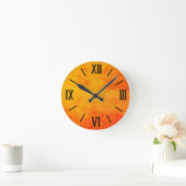 Horloge murale orange rétro (Maison)