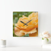 Horloge murale orange Rose (Maison)