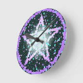 Horloge murale païenne de mosaïque en verre souill (Angle)