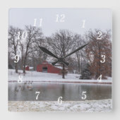 Horloge murale Panoramique de la ferme d'hiver (Recto)