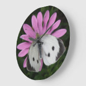 Horloge murale papillon et rose (Angle)