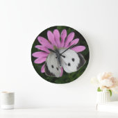 Horloge murale papillon et rose (Maison)