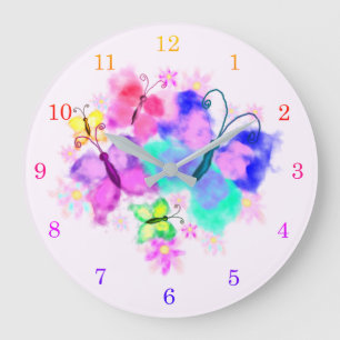 Horloge murale Papillons Joie de printemps - Aquar