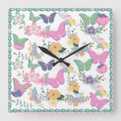 Horloge murale Papillons Pastel (Recto)
