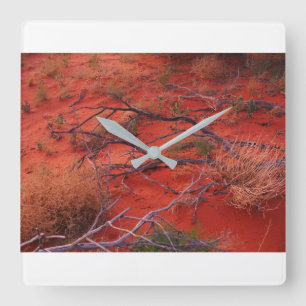 Horloge murale paysage australien Outback, bras gr
