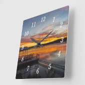 Horloge murale peinte orangée de gloire du matin (Angle)