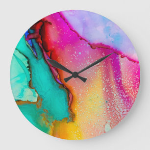 Horloge murale peinture aquarelle