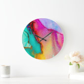 Horloge murale peinture aquarelle (Maison)