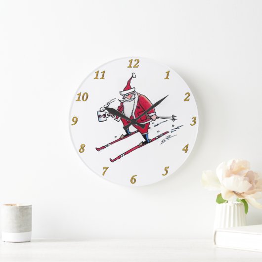 Horloge murale père Noël Skiing (Maison)