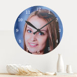 Horloge murale personnalisée<br><div class="desc">Upload a photo, and easily create your personalized photo wall clock. You can TRANSFER this DESIGN on other Zazzle products and adjust it to fit most of the Zazzle items. Standard Studio designs are made in high-resolution vector graphics for a professional print. Thank you for choosing our designs and stop...</div>