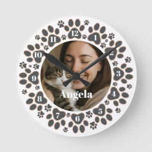 Horloge murale personnalisée avec photo de patte d