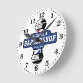 Horloge murale personnalisée Barbershop (Angle)